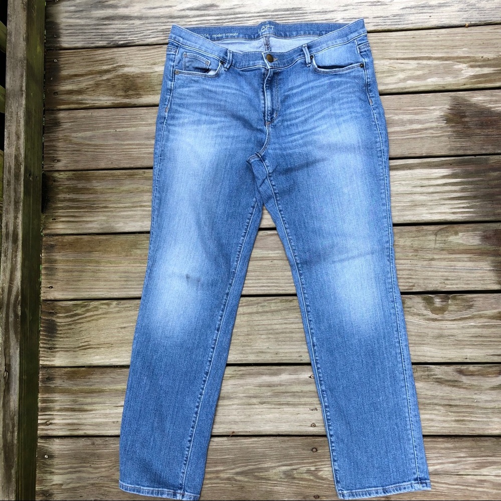 Loft Modern Straight distressed jeans (used).